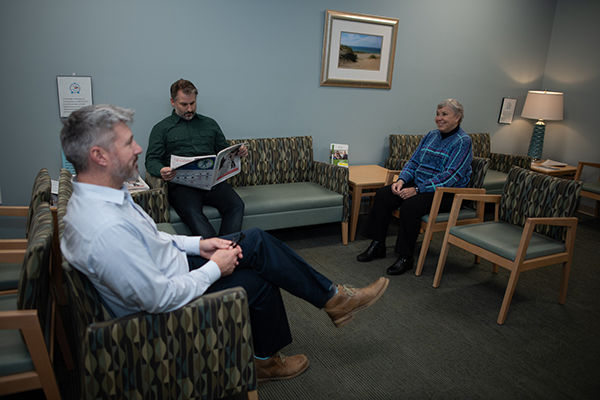 photo of patients in the clinic waiting room 